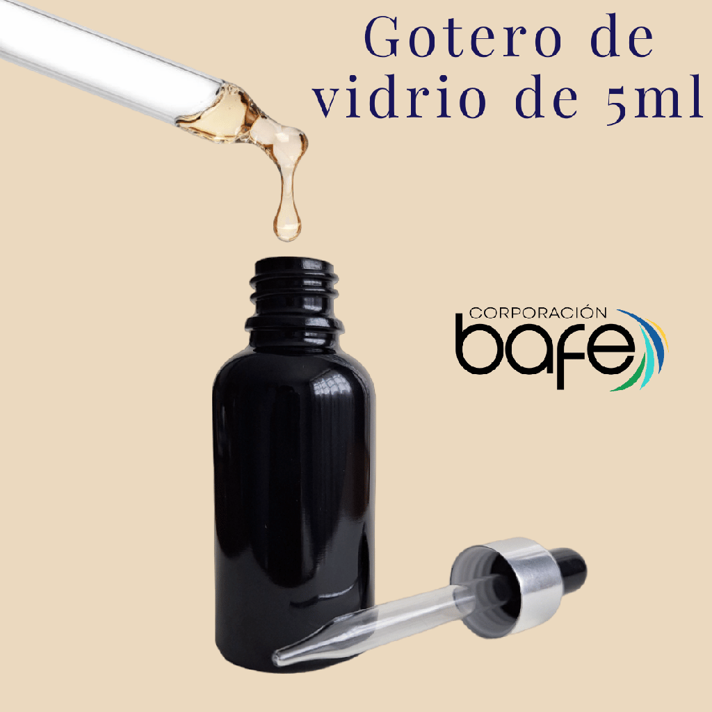 10 Botellas Gotero Pipeta Vidrio 30ml negro con tapa plateada y embudo azul