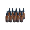 Kit de 50 Botellas Color Ámbar de Vidrio de 30ml con Gotero de Pipeta, Tapa Negra