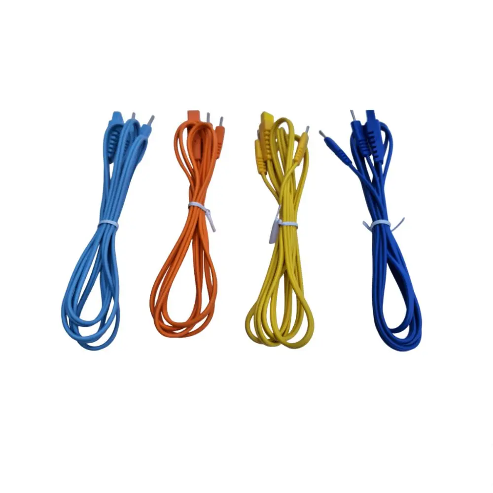 Kit Globus 4 Cables De Colores para Electroestimuladores Genesy 1200,1500,600 PRE 200,400, Activa 700, Elite GE 98
